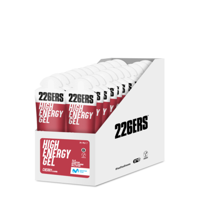 BOX HIGH ENERGY GEL CAFFEINE CHERRY 226ers - skondensowany żel o wysokiej zawartości węglowodanów, o smaku wiśni, ze 160mg kofeiny, 76g. (24 sztuki)